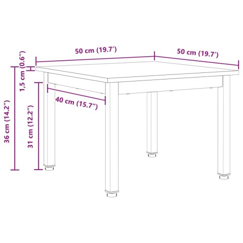 STOLIK KAWOWY NATURALNY 50X 50X 36CM LITE DREWNO SOSNOWE
