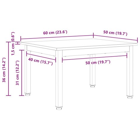 STOLIK KAWOWY NATURALNY 60X 50X 36CM LITE DREWNO SOSNOWE