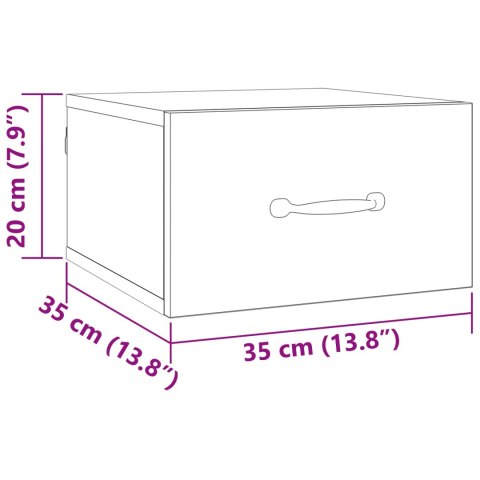 SZAFKA NOCNA Z SZUFLADĄ STARE DREWNO 35X 35X 20CM