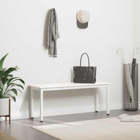 ŁAWKA BIAŁY 110X 35X 45CM LITE DREWNO SOSNOWE