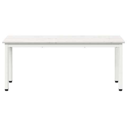 ŁAWKA BIAŁY 110X 35X 45CM LITE DREWNO SOSNOWE