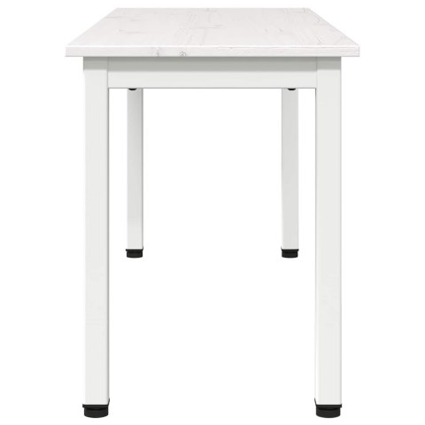 ŁAWKA BIAŁY 110X 35X 45CM LITE DREWNO SOSNOWE