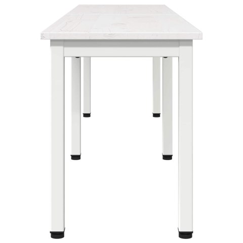 ŁAWKA BIAŁY 160X 35X 45CM LITE DREWNO SOSNOWE