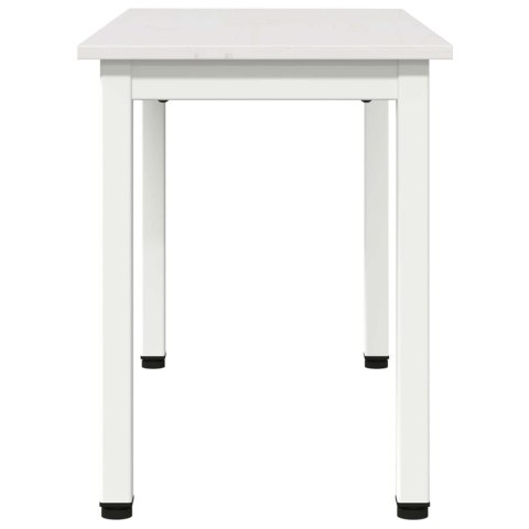 ŁAWKA BIAŁY 80X 35X 45CM LITE DREWNO SOSNOWE