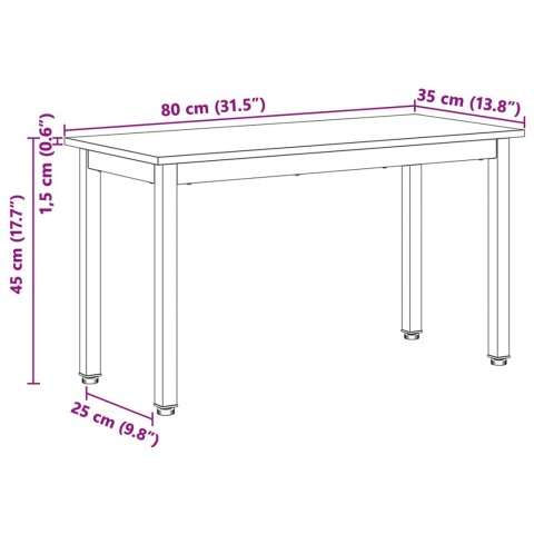 ŁAWKA BIAŁY 80X 35X 45CM LITE DREWNO SOSNOWE