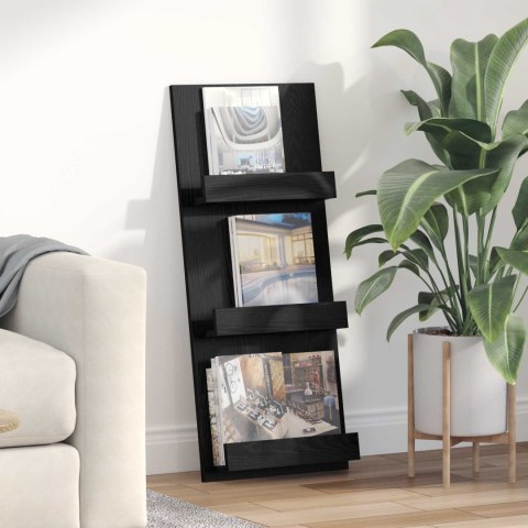 REGAŁ NA GAZETY Z PÓŁKĄ CZARNY DĄB 43X 11X 102CM