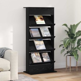 REGAŁ NA GAZETY Z PÓŁKĄ CZARNY DĄB 70X 41X 156CM