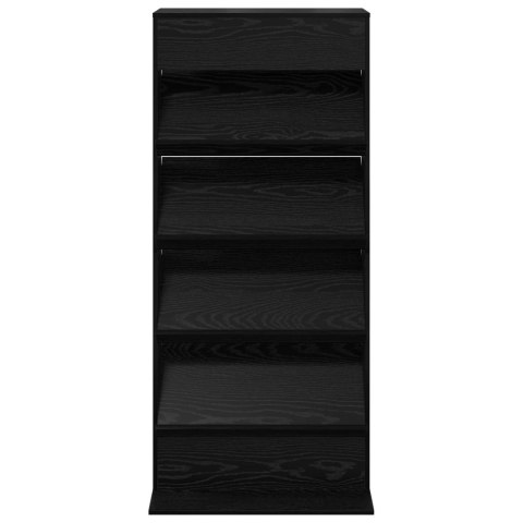 REGAŁ NA GAZETY Z PÓŁKĄ CZARNY DĄB 70X 41X 156CM