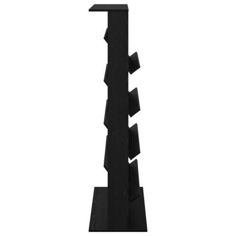 REGAŁ NA GAZETY Z PÓŁKĄ CZARNY DĄB 70X 41X 156CM