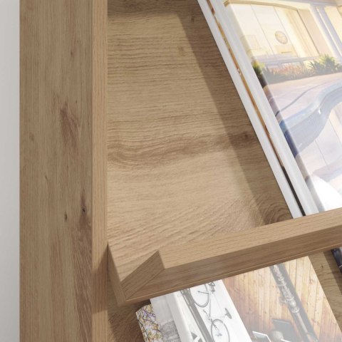 REGAŁ NA GAZETY Z PÓŁKĄ DĄB RZEMIEŚLNICZY 70X 41X 156CM