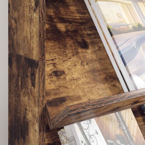 REGAŁ NA GAZETY Z PÓŁKĄ DĄB WĘDZONY 70X 41X 126CM