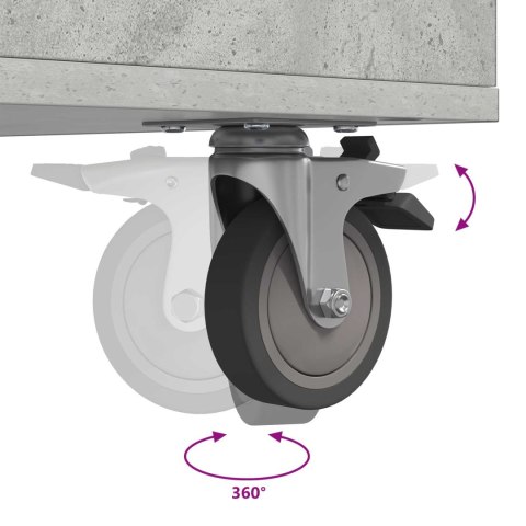 SZAFKA GOLFOWA Z KOŁEM GŁADKI BETONOWY SZARY 65X 45X 98CM