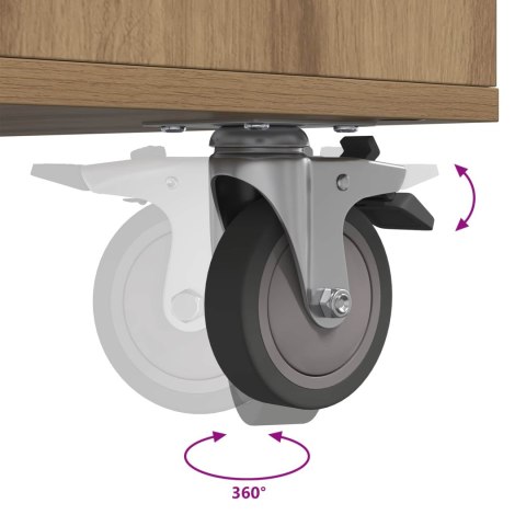 SZAFKA GOLFOWA Z KOŁEM GŁADKI DĄB RZEMIEŚLNICZY 65X 45X 98CM