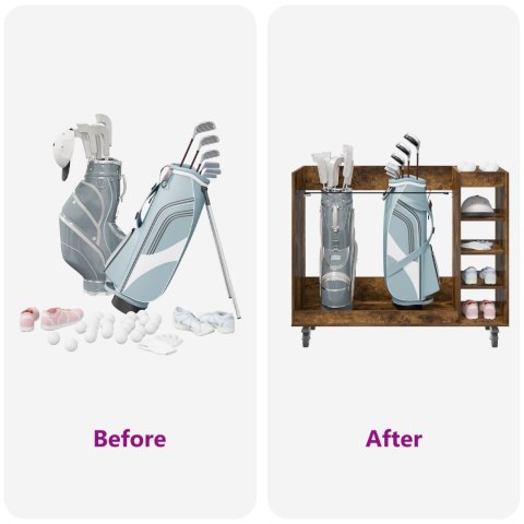 SZAFKA GOLFOWA Z KOŁEM GŁADKI DĄB WĘDZONY 120X 45X 98CM