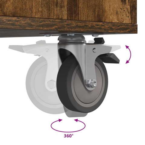 SZAFKA GOLFOWA Z KOŁEM GŁADKI DĄB WĘDZONY 65X 45X 98CM