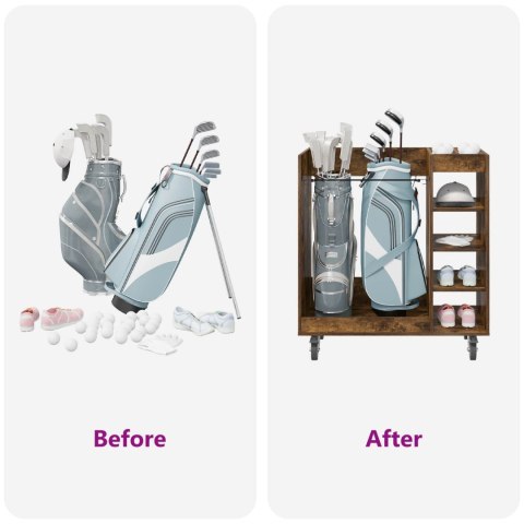 SZAFKA GOLFOWA Z KOŁEM GŁADKI DĄB WĘDZONY 90X 45X 98CM