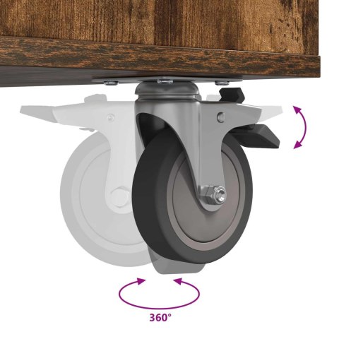 SZAFKA GOLFOWA Z KOŁEM GŁADKI DĄB WĘDZONY 90X 45X 98CM