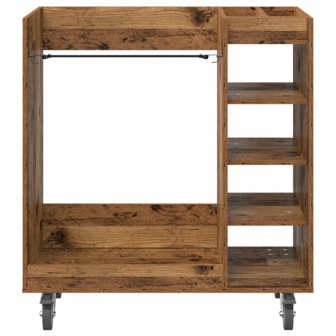 SZAFKA GOLFOWA Z KOŁEM GŁADKI STARE DREWNO 90X 45X 98CM