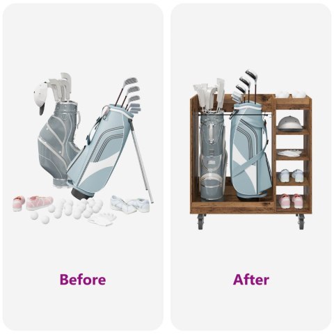 SZAFKA GOLFOWA Z KOŁEM GŁADKI STARE DREWNO 90X 45X 98CM