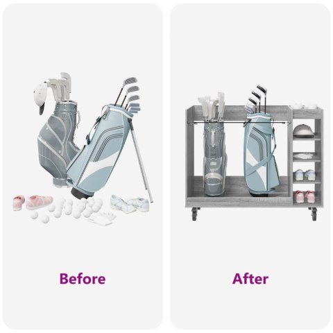 SZAFKA GOLFOWA Z KOŁEM GŁADKI SZARY SONOMA 120X 45X 98CM