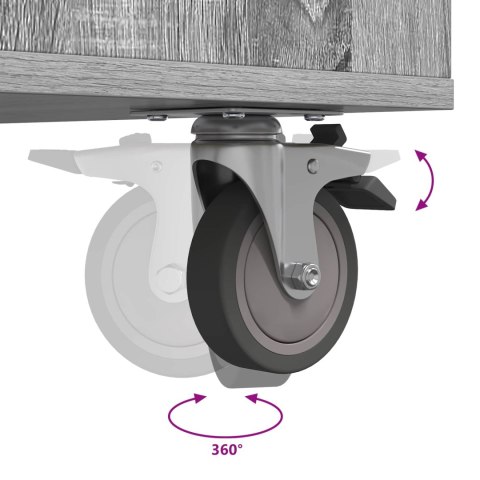 SZAFKA GOLFOWA Z KOŁEM GŁADKI SZARY SONOMA 120X 45X 98CM