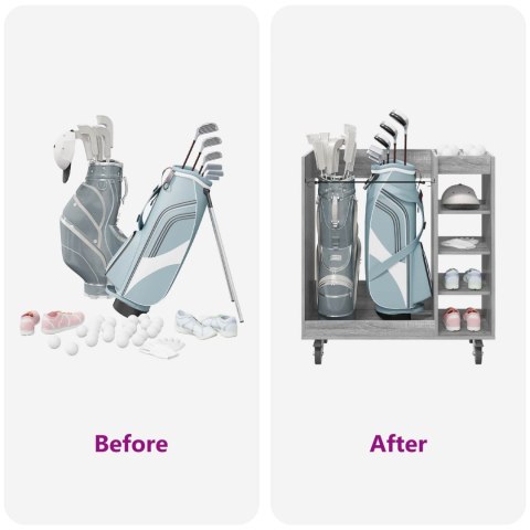 SZAFKA GOLFOWA Z KOŁEM GŁADKI SZARY SONOMA 90X 45X 98CM