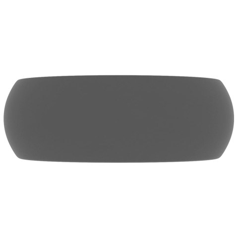 LUKSUSOWA OKRĄGŁA UMYWALKA CIEMNOSZARY MAT 40X15CM CERAMIKA