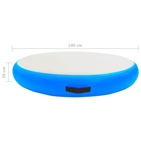 MATA GIMNASTYCZNA Z POMPKĄ 100X100X20CM PVC NIEBIESKA