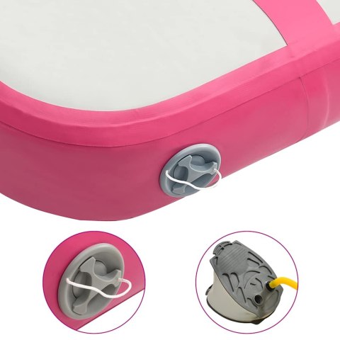 MATA GIMNASTYCZNA Z POMPKĄ 60X100X15CM PVC RÓŻOWA