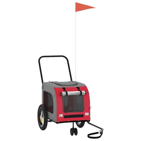 PRZYCZEPKA ROWEROWA DLA ZWIERZĄT CZERWONO-SZARY