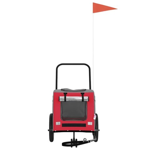 PRZYCZEPKA ROWEROWA DLA ZWIERZĄT CZERWONO-SZARY