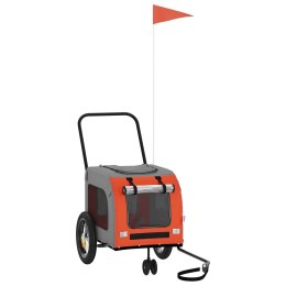 PRZYCZEPKA ROWEROWA DLA ZWIERZĄT POMARAŃCZOWY I SZARY