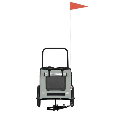 PRZYCZEPKA ROWEROWA DLA ZWIERZĄT SZARY I CZARNY