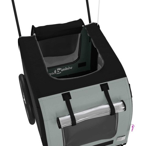 PRZYCZEPKA ROWEROWA DLA ZWIERZĄT SZARY I CZARNY