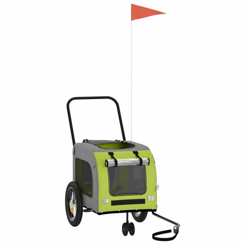 PRZYCZEPKA ROWEROWA DLA ZWIERZĄT ZIELONO-SZARY