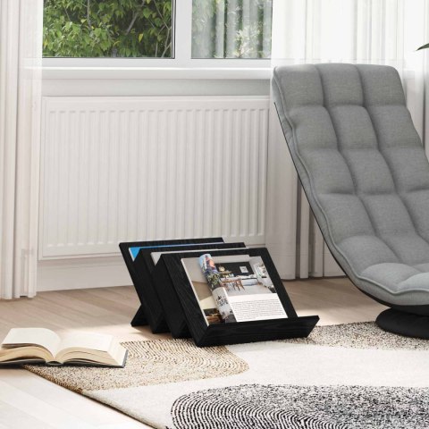 REGAŁ NA GAZETY Z PÓŁKĄ CZARNY DĄB 53X 40X 28.5CM