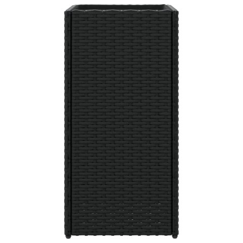 DONICE OGRODOWE 2 SZT. CZARNE 30X30X60CM RATTAN PE