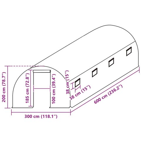 ZASTĘPCZE POKRYCIE SZKLARNI (18M²) 3X6X2M PRZEZROCZYSTE