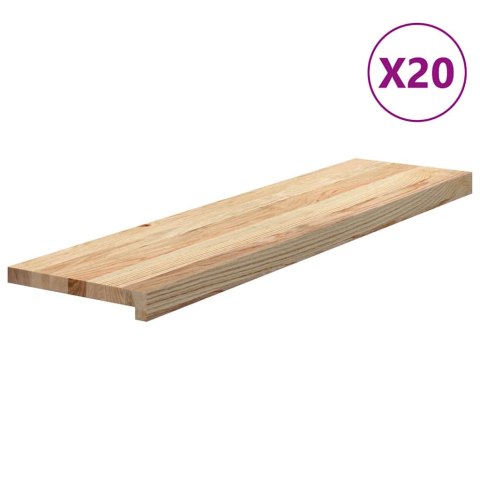 STOPNIE SCHODOWE 20 SZT. SUROWE 100X30X2CM LITE DREWNO DĘBOWE