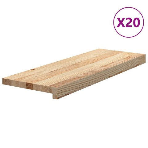 STOPNIE SCHODOWE 20 SZT. SUROWE 70X30X2CM LITE DREWNO DĘBOWE
