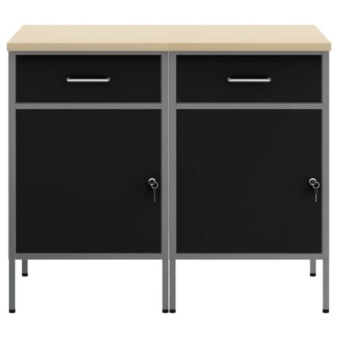 SZAFKA ROBOCZA Z SZUFLADĄ 2 PCS CZARNY I SZARY 100X 55X 85CM