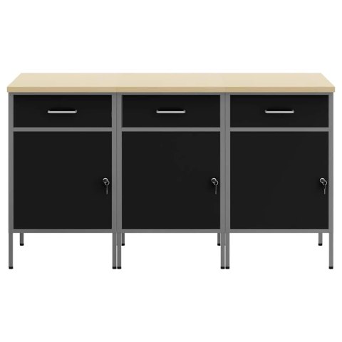 SZAFKA ROBOCZA Z SZUFLADĄ 3 PCS CZARNY I SZARY 150X 55X 85CM