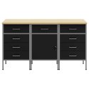 SZAFKA ROBOCZA Z SZUFLADĄ 3 SZT. CZARNY I SZARY 150X 55X 85CM