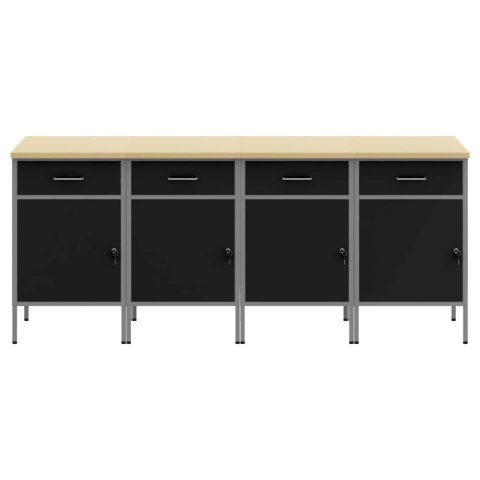 SZAFKA ROBOCZA Z SZUFLADĄ 4 PCS CZARNY I SZARY 200X 55X 85CM