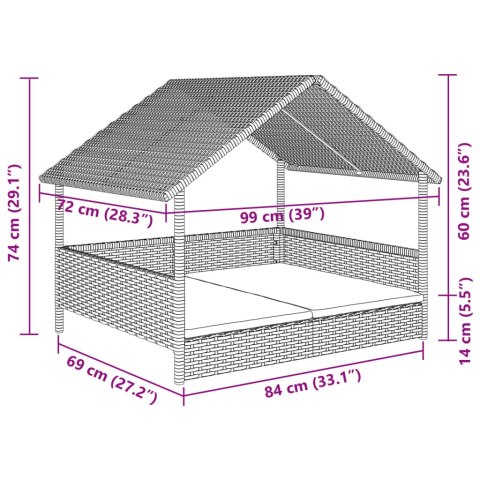 LEGOWISKO DLA PSA Z PODUSZKĄ RATTAN PE