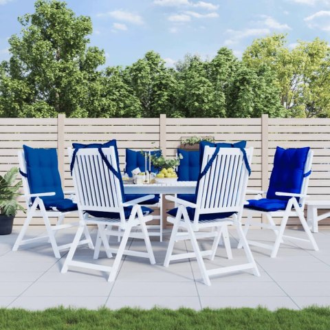 PODUSZKI NA KRZESŁA Z WYSOKIM OPARCIEM 6 SZT BŁĘKIT KRÓLEWSKI