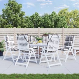 PODUSZKI NA KRZESŁA Z WYSOKIM OPARCIEM 6 SZT. SZARA KRATA