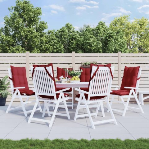 PODUSZKI NA KRZESŁA Z WYSOKIM OPARCIEM 6 SZT. WINNA CZERWIEŃ