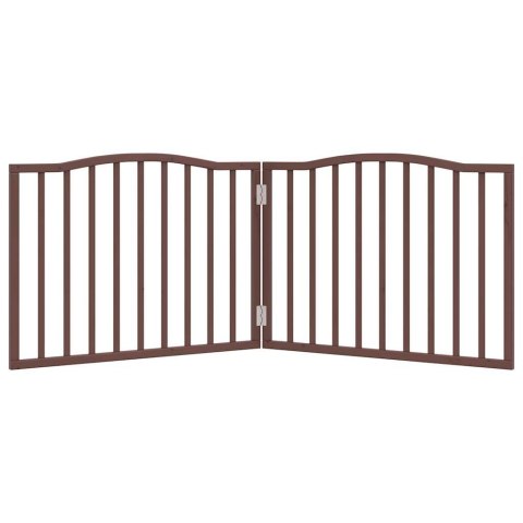 SKŁADANA BRAMKA DLA PSA 2 PANELE BRĄZOWY DĄB 160CM DREWNO