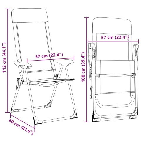 SKŁADANE KRZESŁA TURYSTYCZNE 2 SZT. CZARNE ALUMINIOWE